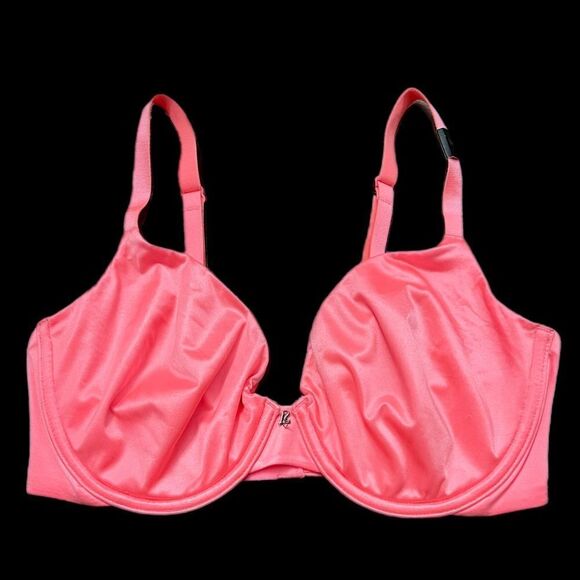 Victoria’s Secret Supersoft Satiny Fabulous unlined semi demi bra Coral 34D - Picture 1 of 5